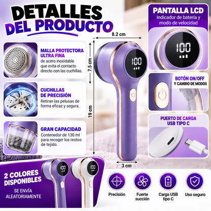 Quitapelusas Eléctrico Recargable con Pantalla LCD ✨