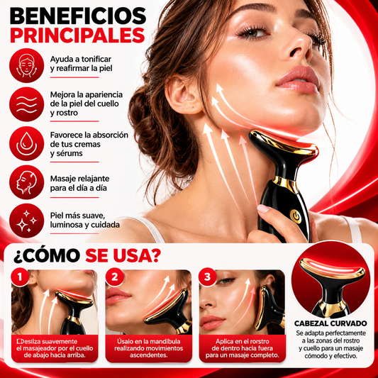 Masajeador Facial y de Cuello – Negro & Dorado ✨