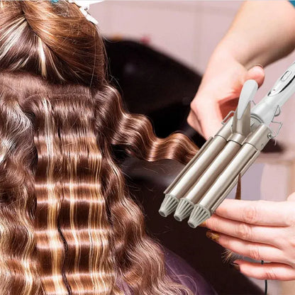 Rizador Triple de Pelo – Ondas Definidas y Volumen ✨